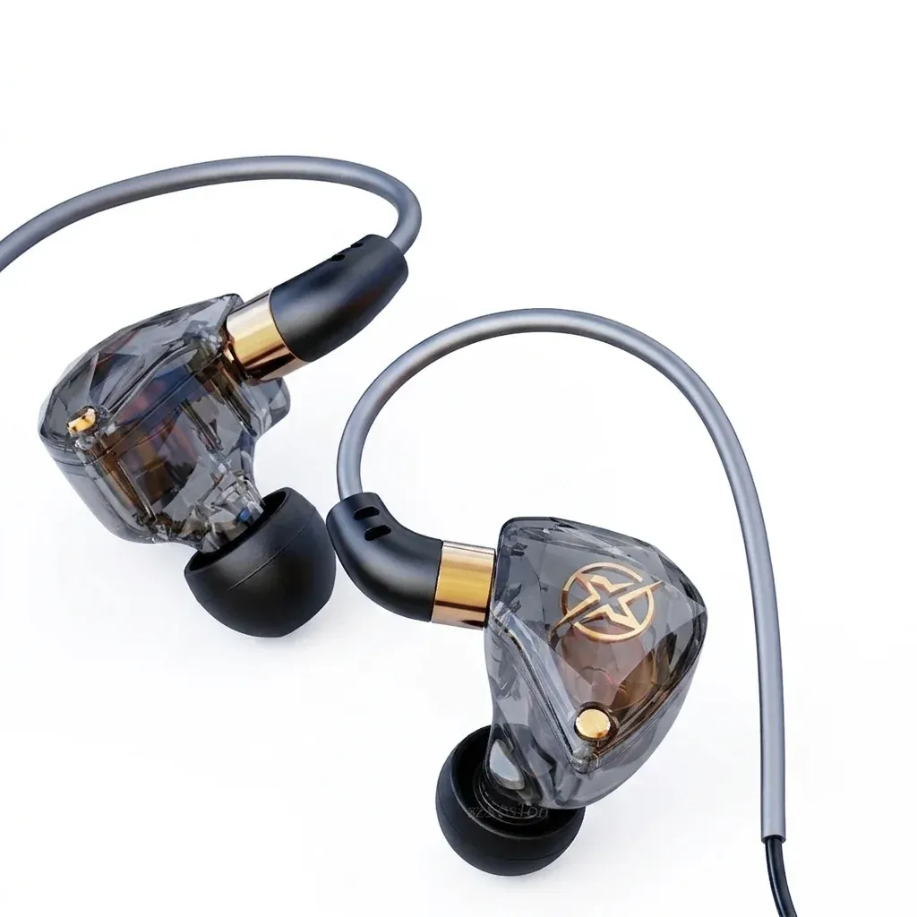 אוזניות חוטיות HiFi עם מיקרופון וביטול רעשים לספורט ולמוזיקה