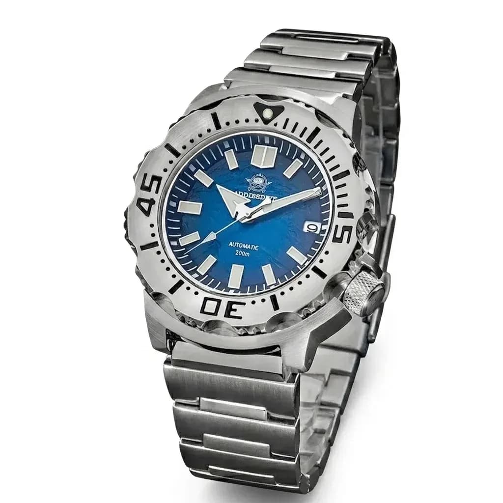 שעון צלילה אוטומטי ADDIESDIVE AD2047 עם חוגת Surf Blue וספיר
