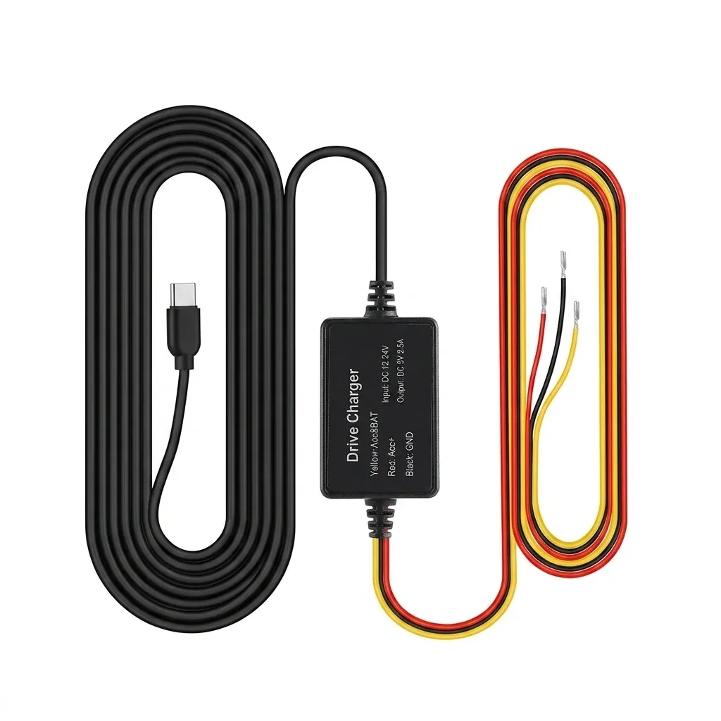 ערכת חיווט קבוע DDPAI Type‑C למצב חניה 12/24V
