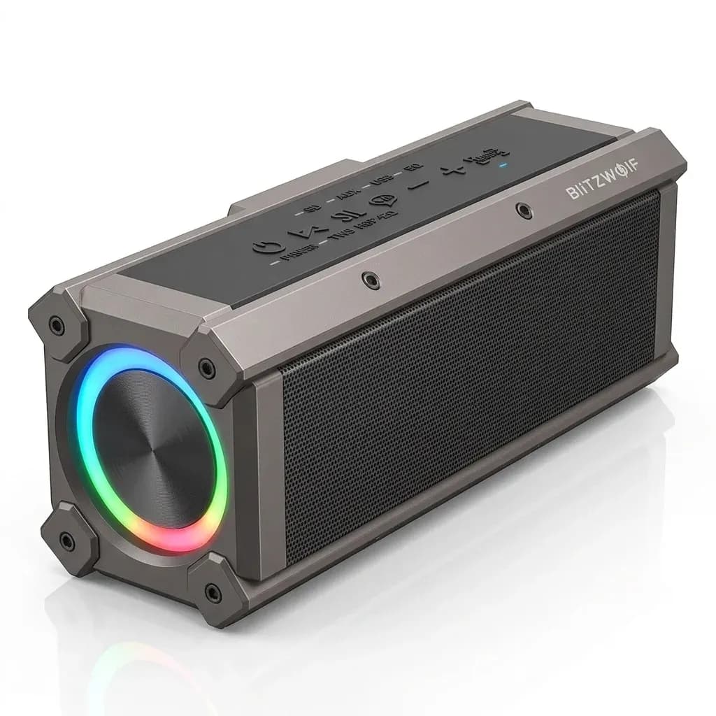 רמקול בלוטות' נייד BlitzWolf BW-WA3 בעוצמה 100W עם בס עמוק ותאורת RGB