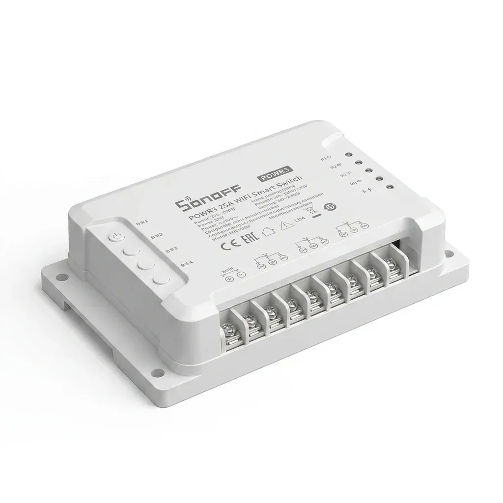 מתג חכם SONOFF POWR3 לבן לניטור חשמל