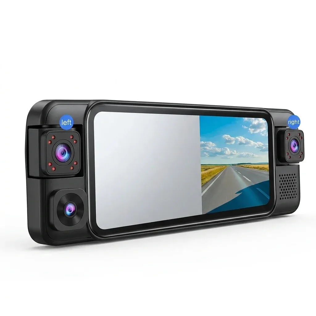 מראת דרך חכמה OBDPEAK D80 עם 4 מצלמות