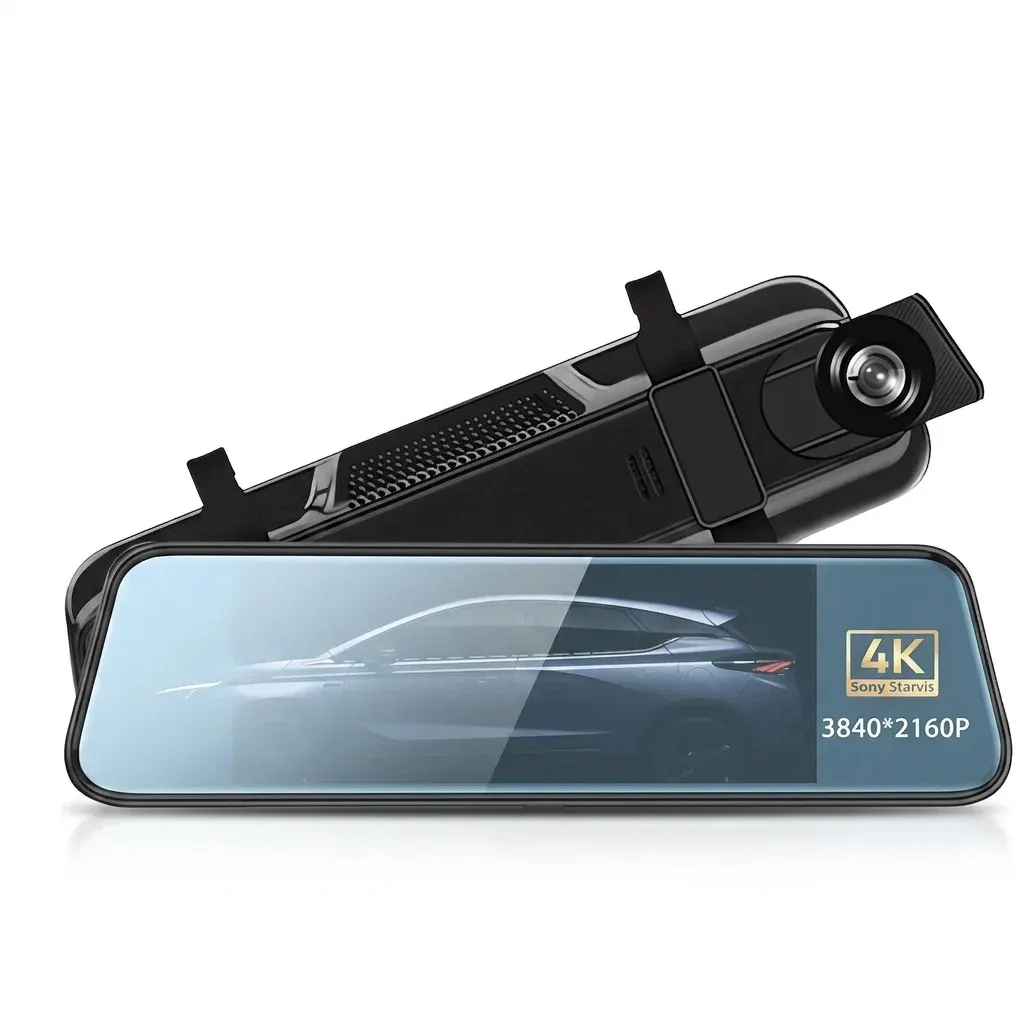 מראת דרך 10 אינץ׳ 4K עם מצלמה כפולה, Wi‑Fi ו‑GPS
