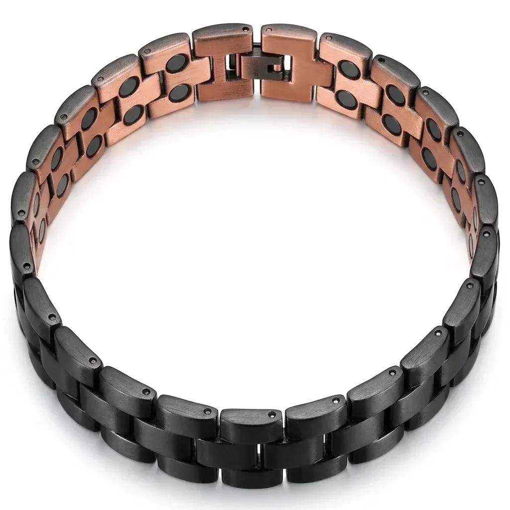 ARADOO Men's Copper Bracelet with 3500 Gauss Neodymium Magnetic Bracelet Link Adjustable Jewelry Gifts