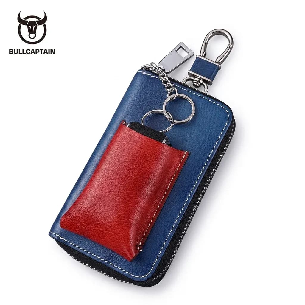 נרתיק מפתחות מעור אמיתי BULLCAPTAIN עם רוכסן