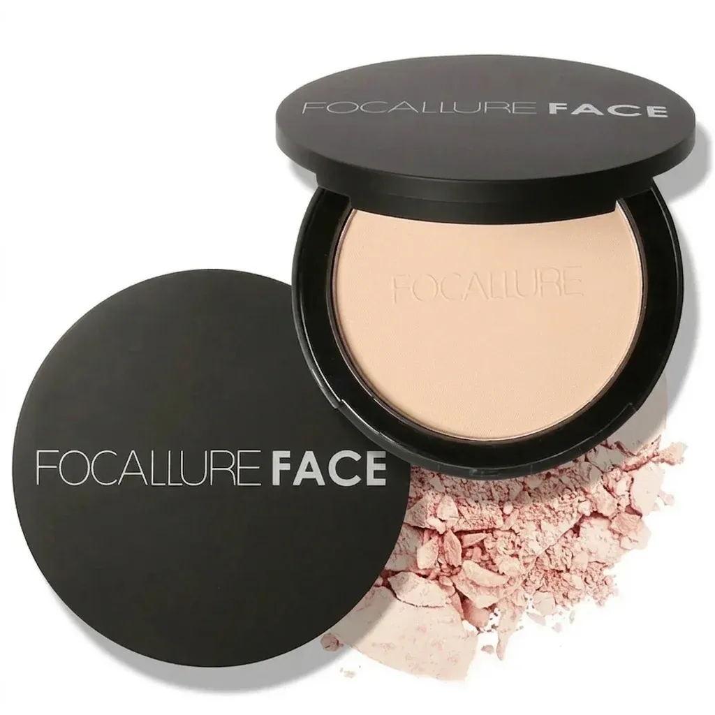 פודרה קומפקטית מינרלית Focallure עם שליטה בברק וכיסוי טבעי