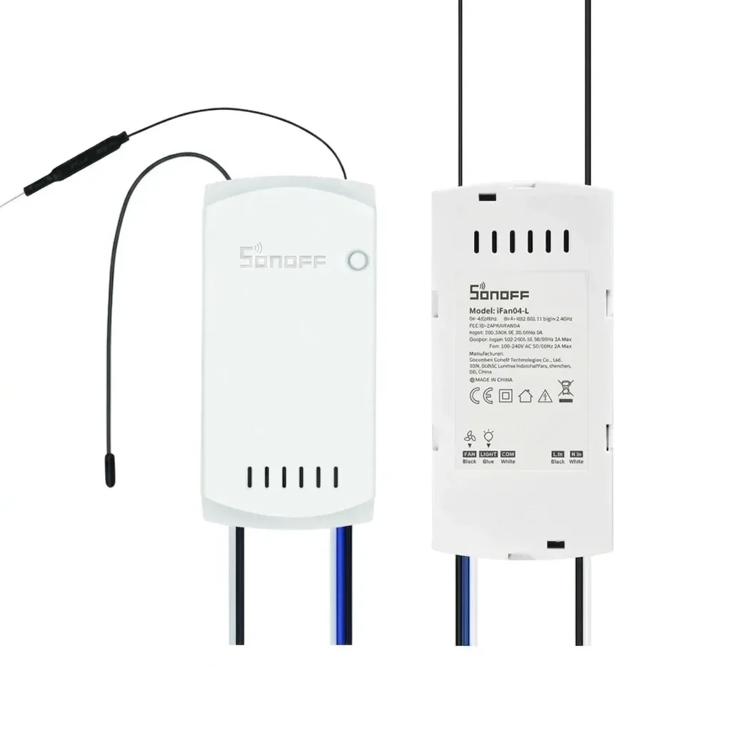 בקר חכם למאוורר תקרה ותאורה SONOFF iFan04 עם שלט RF