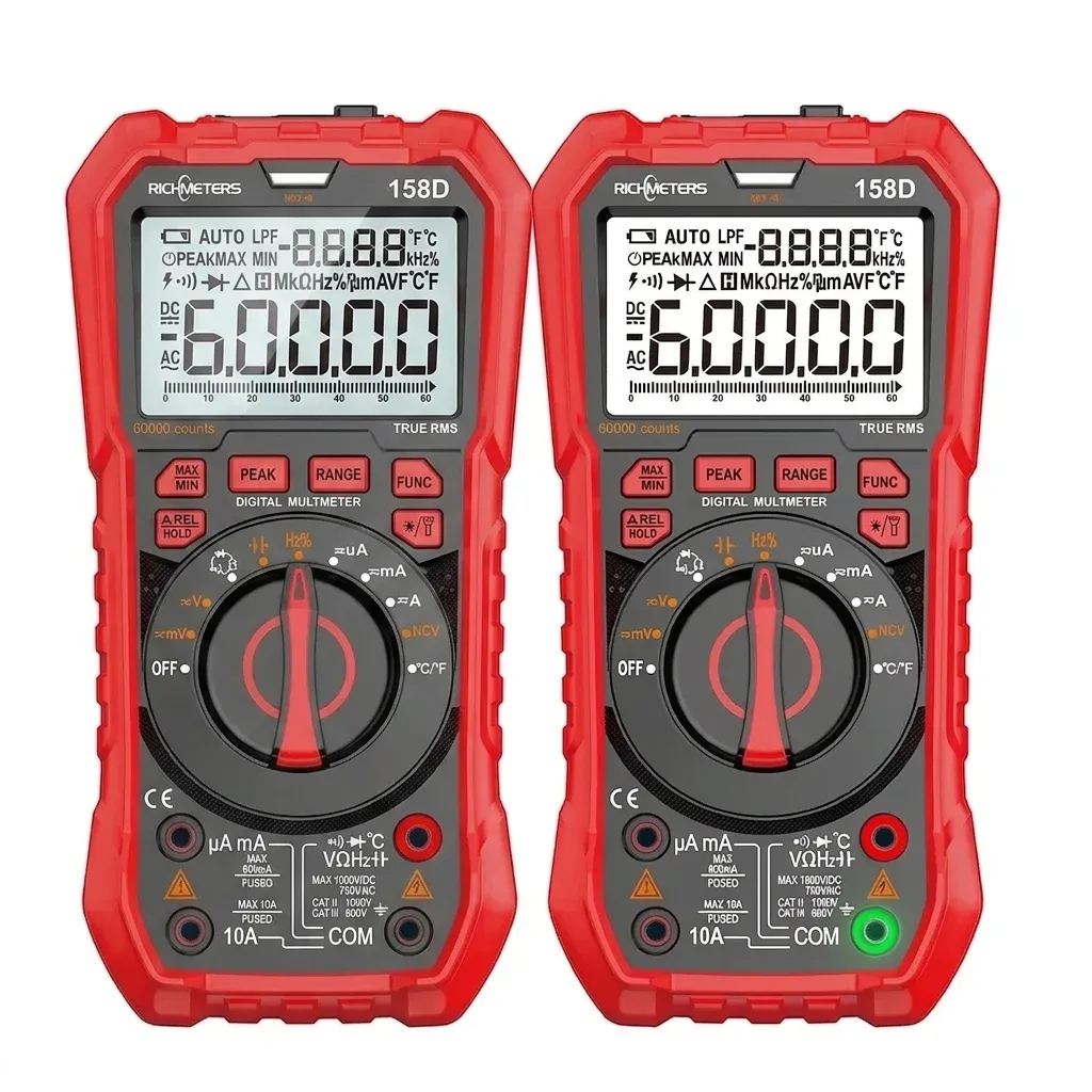 מולטימטר דיגיטלי RICHMETERS RM158D עם NCV ותצוגה רחבה