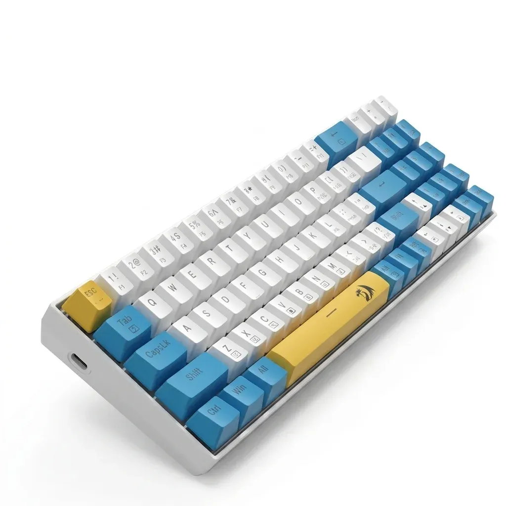 מקלדת מכנית קומפקטית REDRAGON K688 לבן כחול