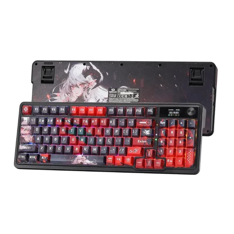 מקלדת גיימינג מכנית אלחוטית REDRAGON K719 PRO עם מסך חכם וגלגלת