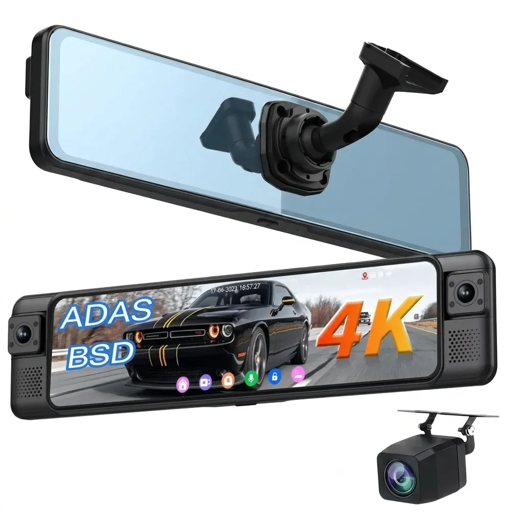מראת דרך 4K עם מצלמה אחורית