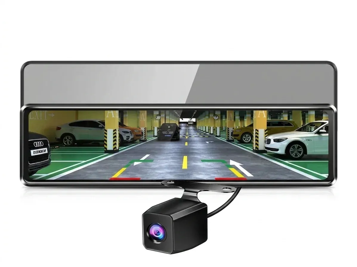 מראת דרך 4K עם מצלמה תחתונה