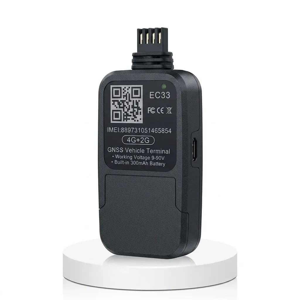עוקב GPS 4G קומפקטי שחור לרכב
