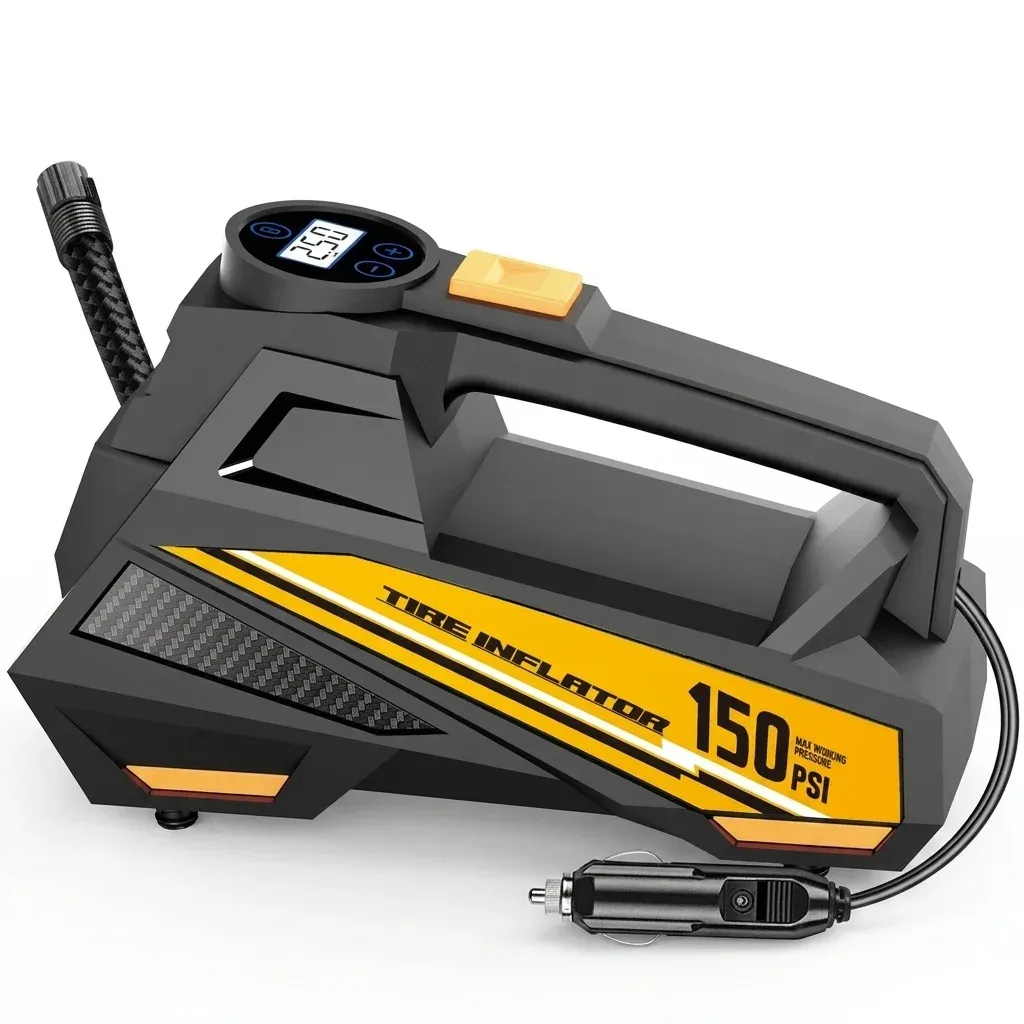 מדחס אוויר נייד CARSUN 12V דיגיטלי